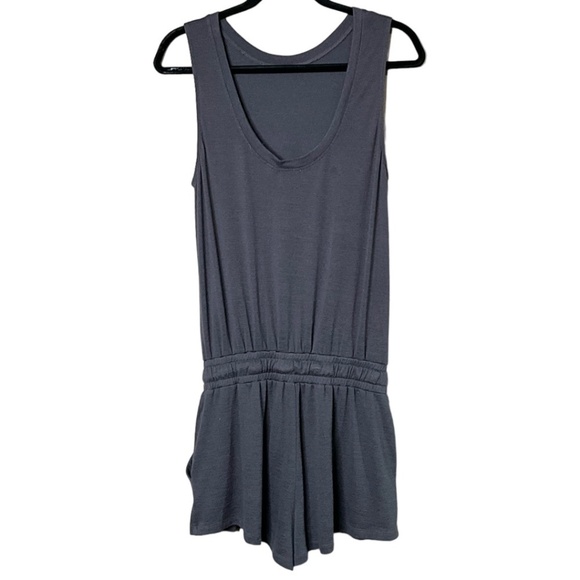 ARITZIA WILFRED FREE Charcoal Grey Izabel Romper Tie Waist w/ Pockets Sz S - Picture 4 of 9